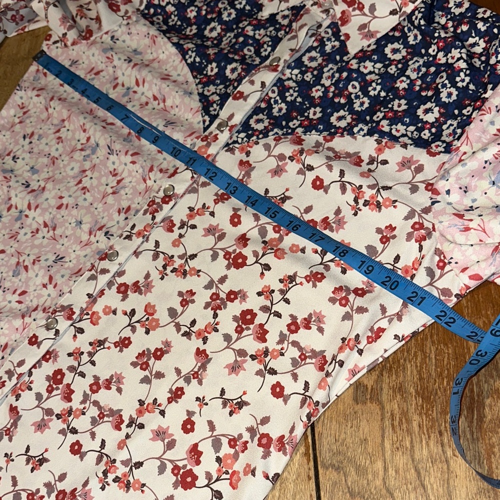 Scully Snap Button Floral Patterned Westerm Shirt - image 6